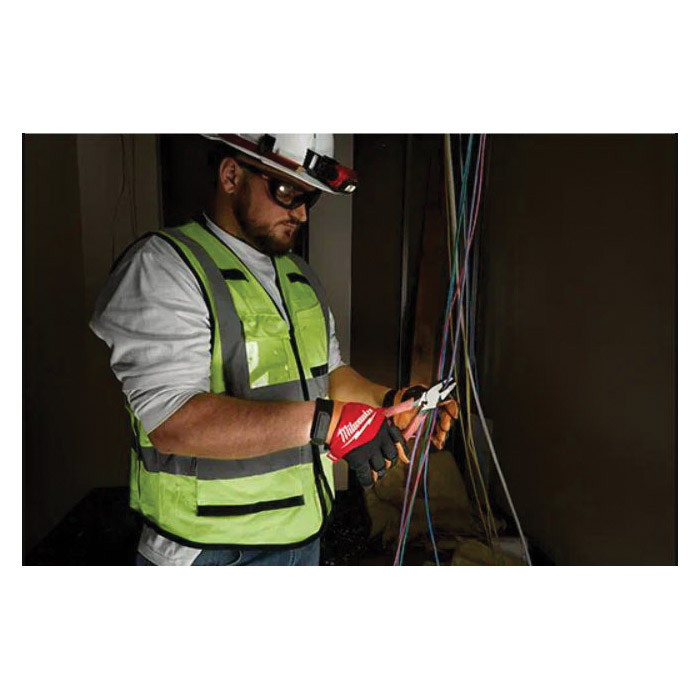 Milwaukee 48730021-M Gloves, M, 7.20 to 7.50 in L, Hook and Loop Cuff, Polyester Back, Tricot Polyester Lining - 4
