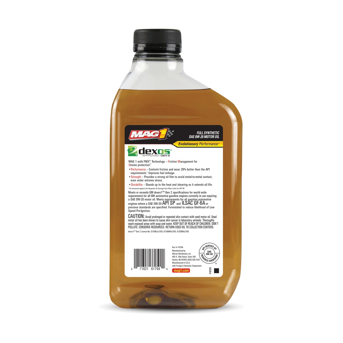 Full Synthetic Motor Oil, Mag 1, 0W-20, 1 qt - 2