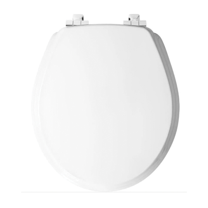 Benton Toilet Seat, Mayfair, Round, Metal/Wood, White, Slow-Close Hinge - 2