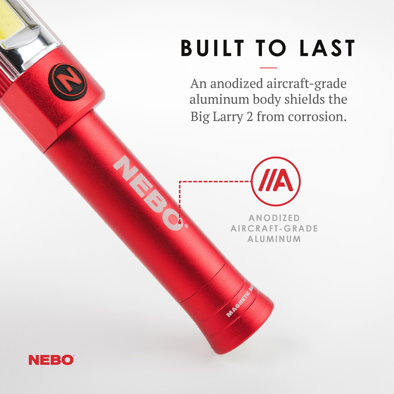Nebo BIG Larry 2 Series NEB-WLT-0001 Bright Flashlight and Work Light, AA Battery, Storm Gray