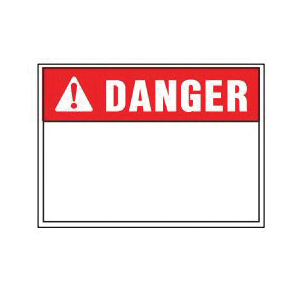 5230 Signs, DANGER, 10 x 14 in Dimensions