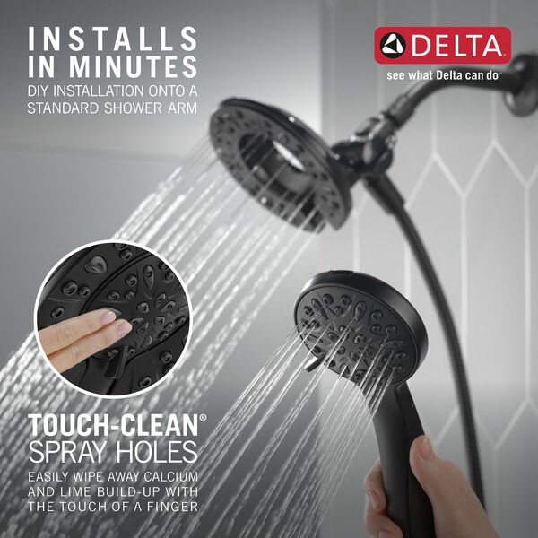 In2Ition 2-in-1 Shower, Delta, 4-Spray Function, Matte Black - 4
