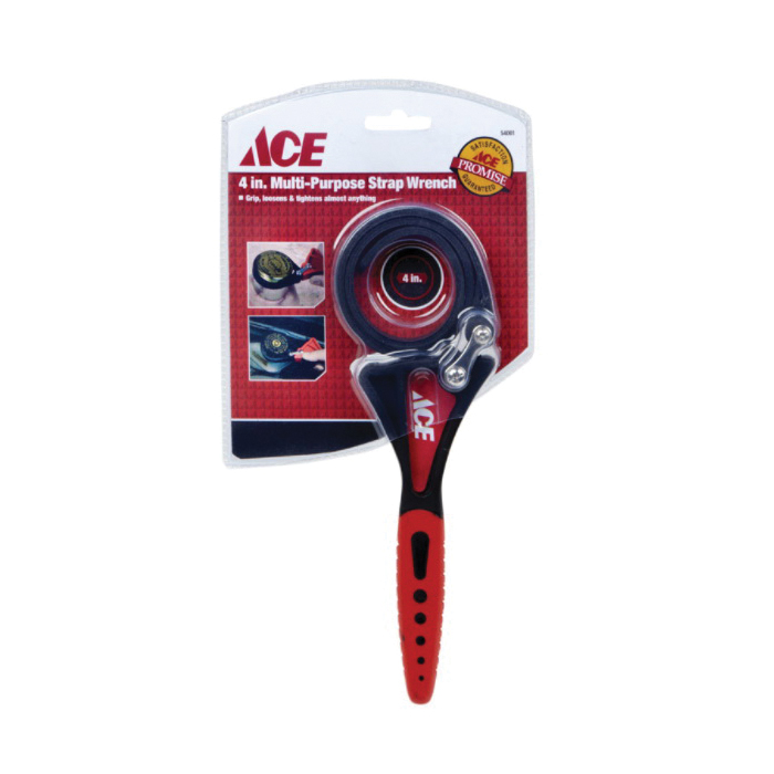 Adjustable Strap Wrench, Ace, 4 in Max Dia - 2