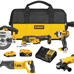 DEWALT DCK661D1M1 Series Combination Tool Kit, Battery Included, 2, 4 Ah, 20 V, Lithium-Ion, 6/PK