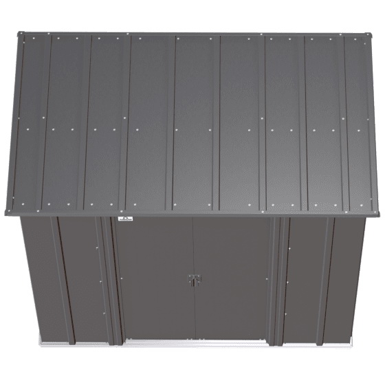 Arrow Classic Storage Shed, Arrow Storage Products, 118 cu-ft Capacity, 76-1/2 in W x 47 in D x 70-3/4 in H, Steel Charcoal - 3