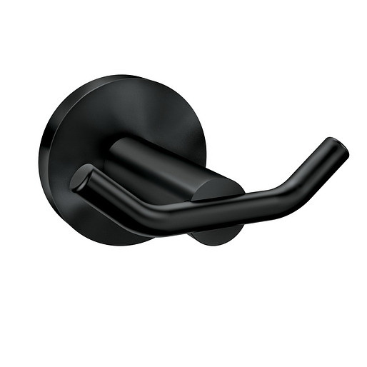 Arlys Series Y5703BL Double Robe Hook, Zinc, Matte, Wall Mounting