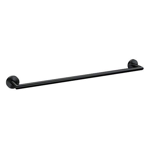 Arlys Series Y5724BL Towel Bar, 24 in L Rod, Zinc, Matte Black, Wall Mounting