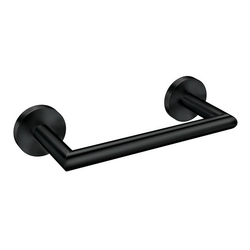 Arlys Series Y5786BL Towel Bar, 9 in L Rod, Zinc, Matte Black, Wall Mounting