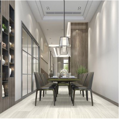 Porcelain Tile, Daltile, Revotile, 12 in W x 24 in L, Rectangular Pattern, Brushed Gray - 4