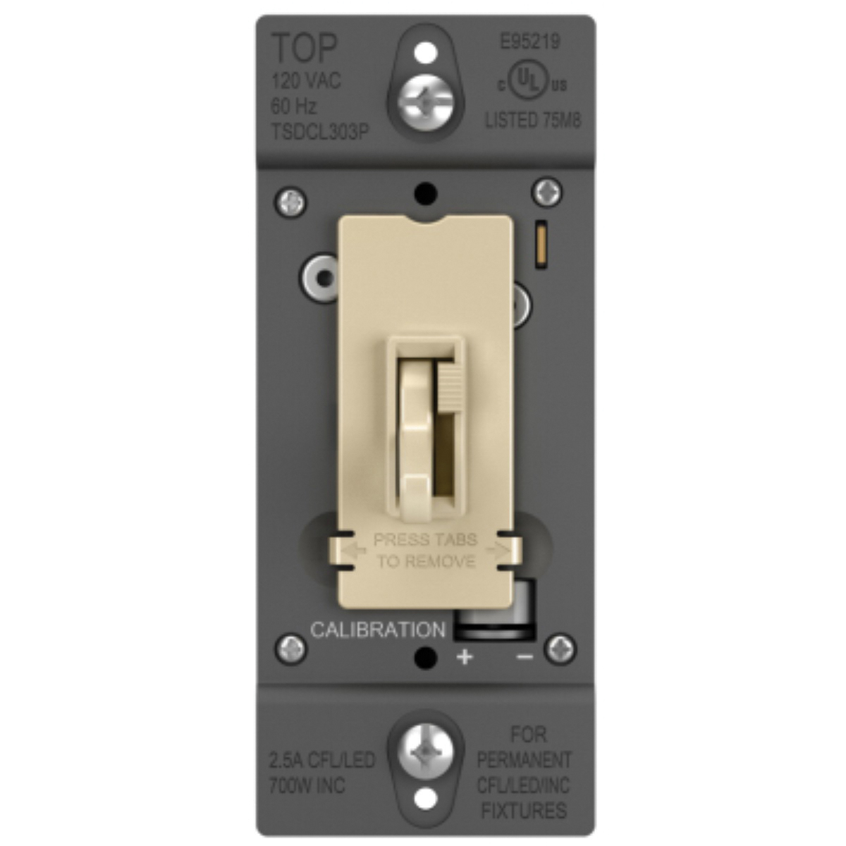 Legrand TSDCL303PICCV6 Slide Dimmer Switch, 3 -Position, Ivory