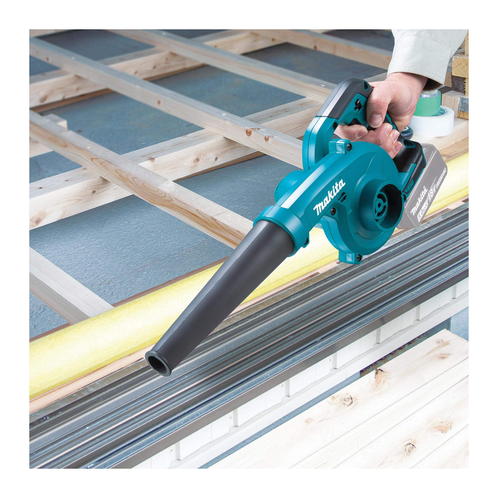 Makita LXT XBU05Z Cordless Blower, 5 Ah, 18 V, Lithium-Ion, 3-Speed, 113 cfm Air, 17 min Run Time