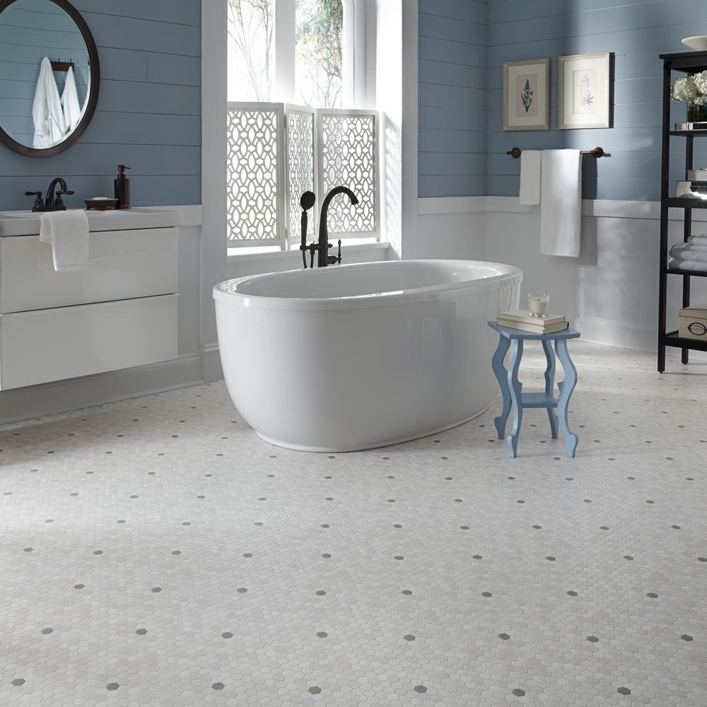 Mannington Penny Lane Vinyl Flooring Sheet, Mannington Mills Inc, 6 ft W x Cut to Length, Hexagonal Pattern, Quartzite with Granite - 2