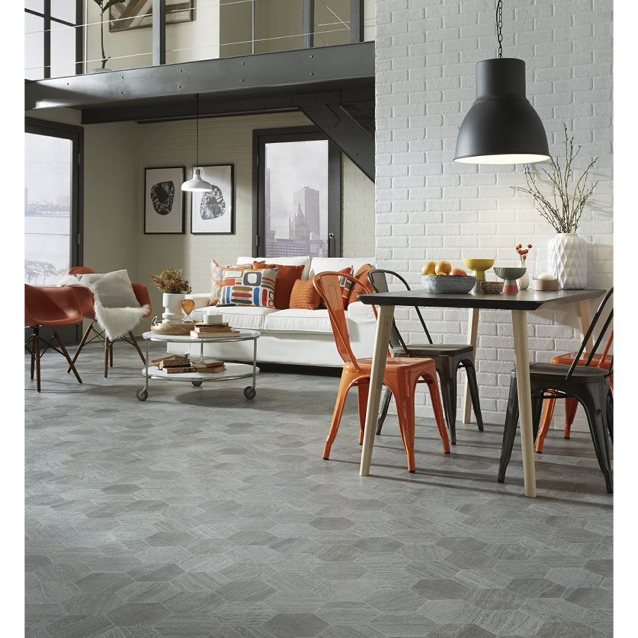 Mannington Hive Vinyl Flooring Sheet, Mannington Mills Inc, 12 ft W x Cut to Length, Honeycomb Pattern, Swarm - 2