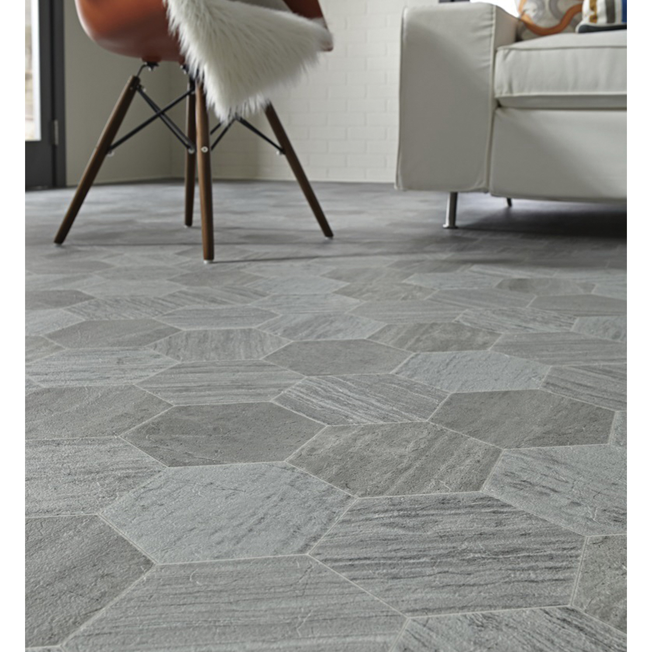 Mannington Hive Vinyl Flooring Sheet, Mannington Mills Inc, 12 ft W x Cut to Length, Honeycomb Pattern, Swarm - 3