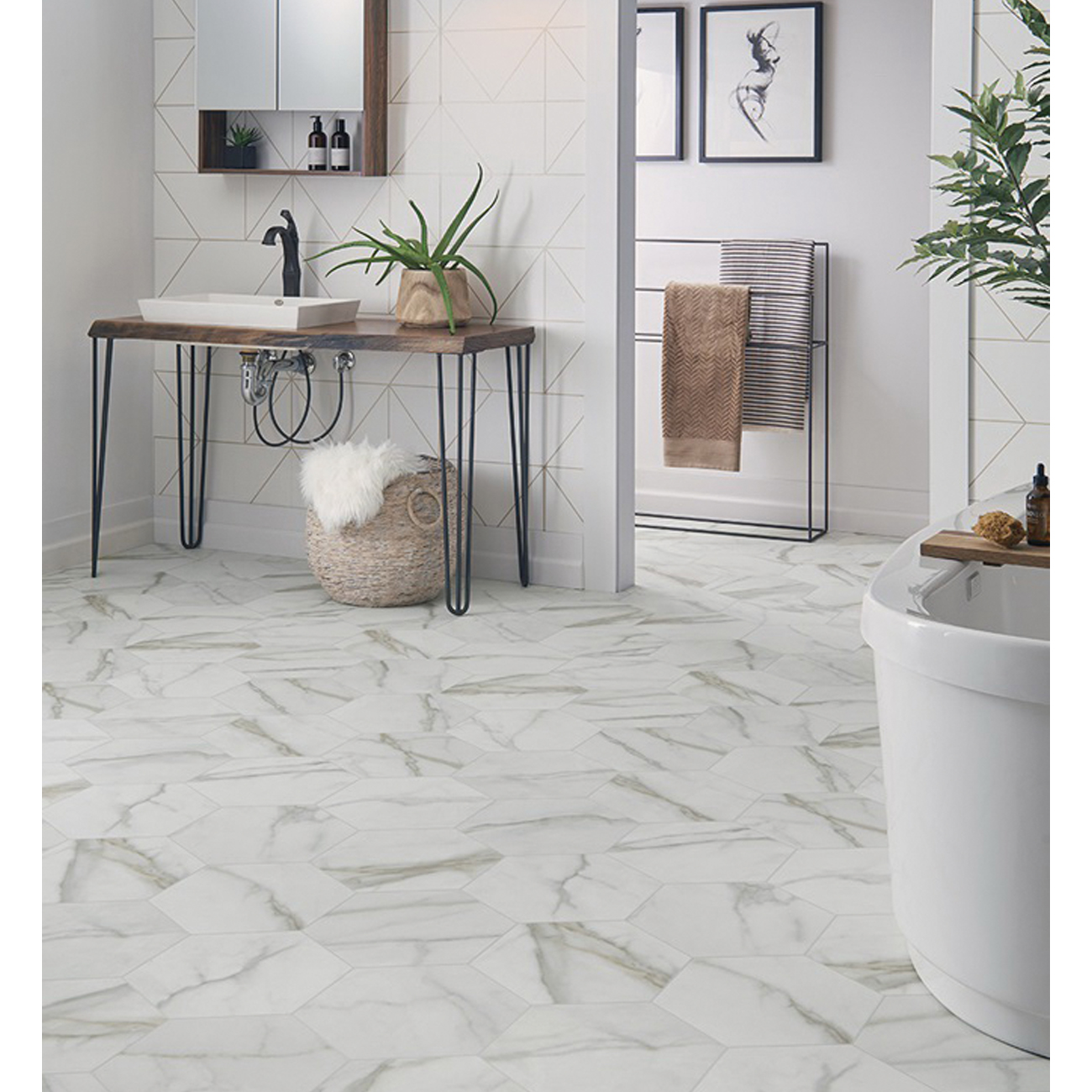 Vinyl Flooring Sheet, Mannington Mills Inc, Mannington Carrara, Carrara Pearl, 6 ft W x Cut to Length - 2
