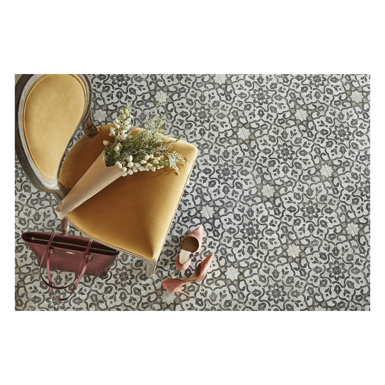 Mannington Vinyl Flooring Sheet, Mannington Mills Inc, 12 ft W x Cut to Length, Iron - 4