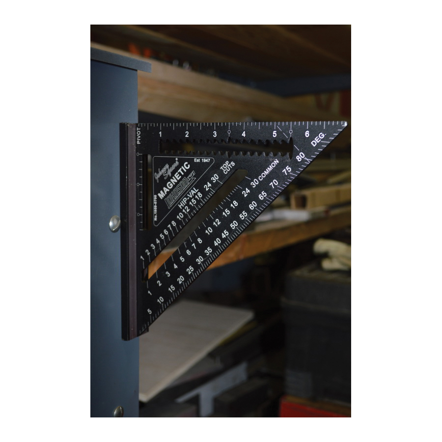 Rafter Speed Square, Johnson, Aluminum, 1-3/8 in L, 10 in W - 4
