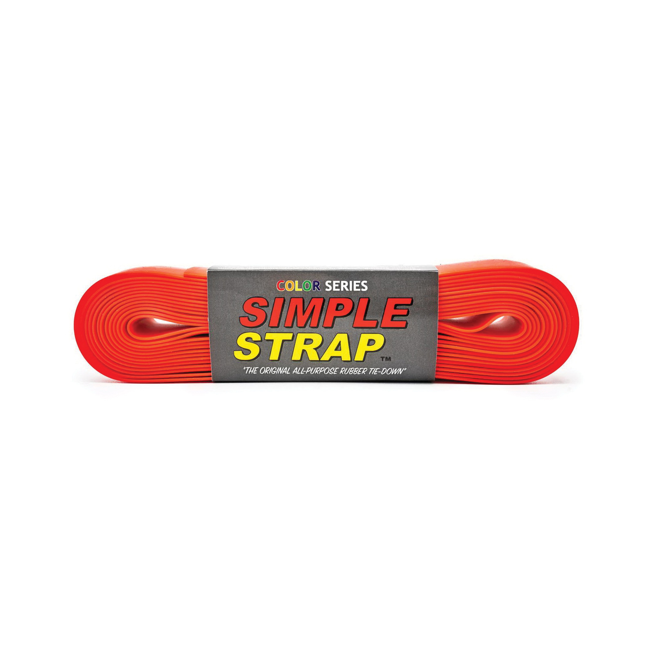 Simple Strap SS-1-RED Tie-Down Strap, 1.6 in W, 20 ft L, Rubber, Safety Red, 335 lb Working Load