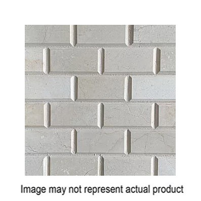 Crema Marfil Mosaic Tile, Z Collection, Stone, Rectangular Offset, 12 in W, 12 in L - 1