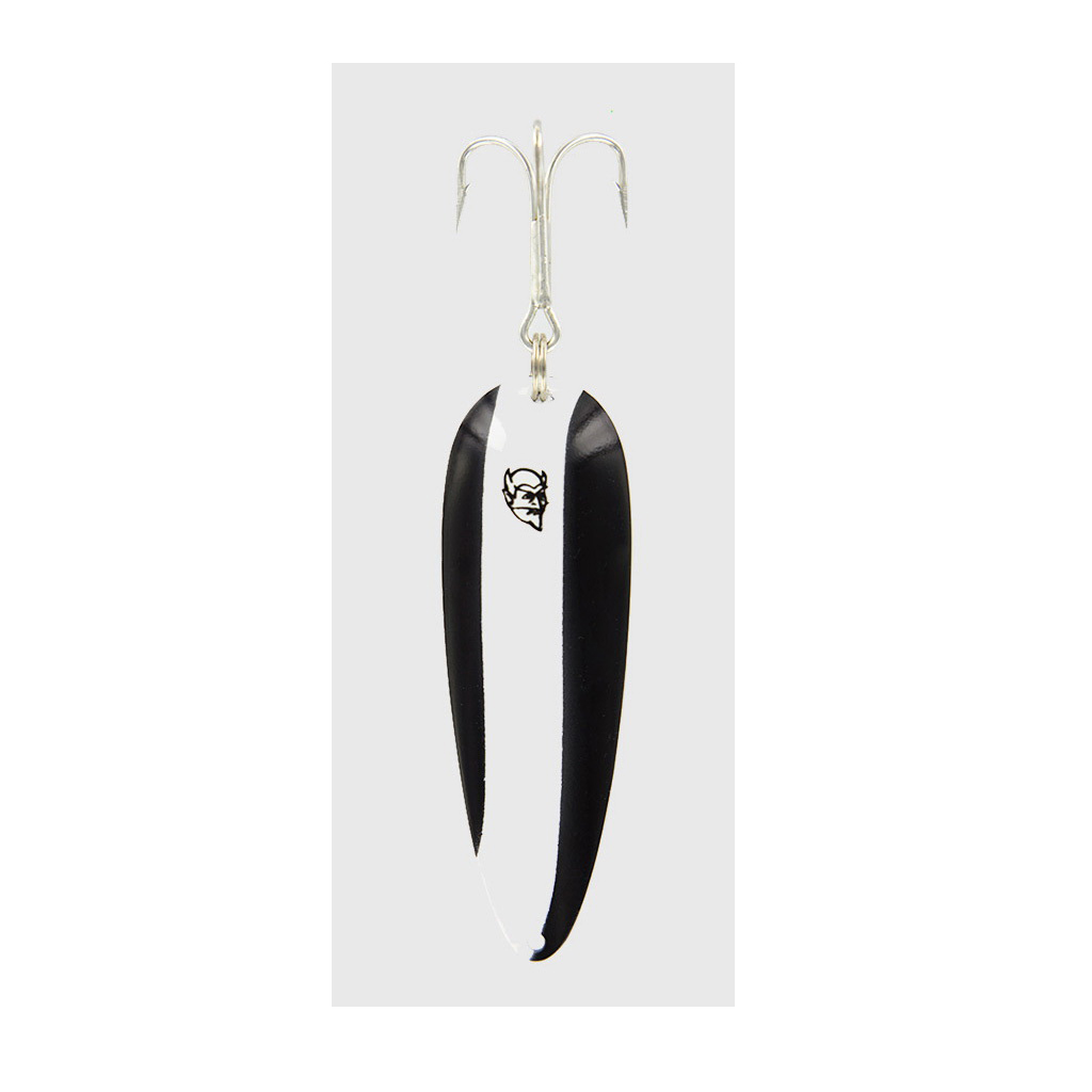 dardevle fishing lure Three Eppinger Hammered Nickel 1oz 62 Spoon Lures Use a straight retrieve or a swim and pause to make it dance in the water Dardevle Midget Spoon-Black/White