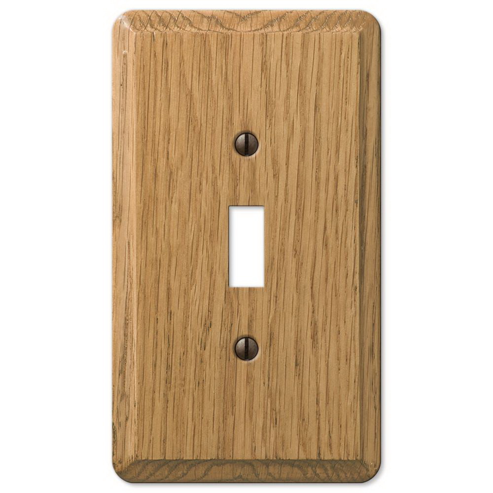 901TL Wallplate, 5-1/4 in L, 3 in W, 1 -Gang, Oak Wood