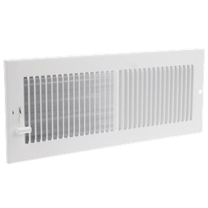 Imperial RG0297 Multi-Shutter Register, 12 in L, 4 in W, 20 deg Air Deflection, 2-Ways, Steel, White