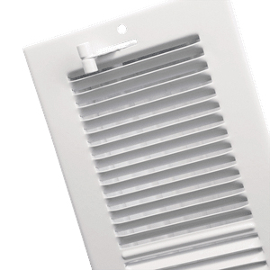 Imperial RG0297 Multi-Shutter Register, 12 in L, 4 in W, 20 deg Air Deflection, 2-Ways, Steel, White