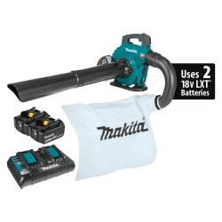 XBU04PTV Brushless Blower Kit with Vacuum Attachment Kit, 5 Ah, 18 V Battery, Lithium-Ion Battery, Teal