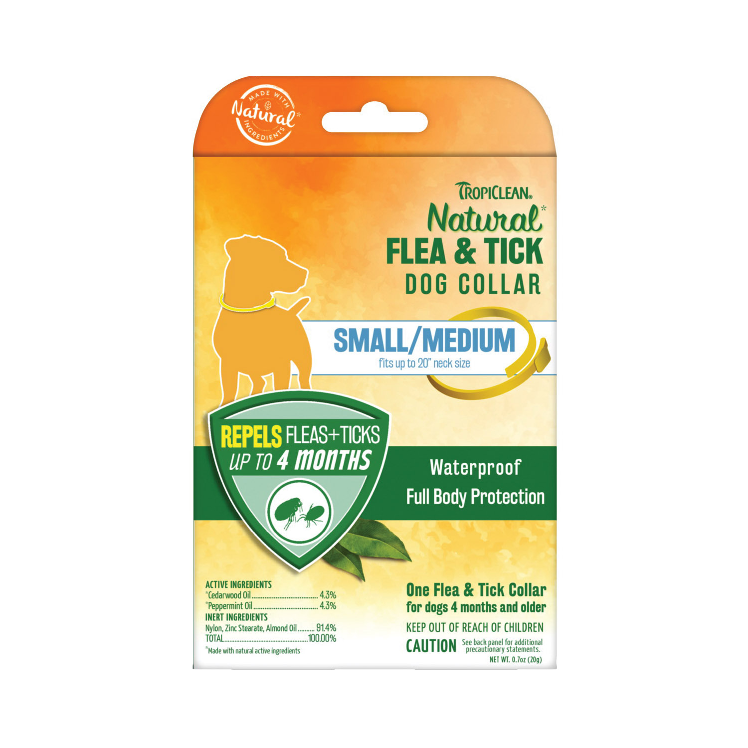 TropiClean FTSMCR Flea and Tick Collar, 20 in, S/M Breed, Lasts up to: 4 months - 1