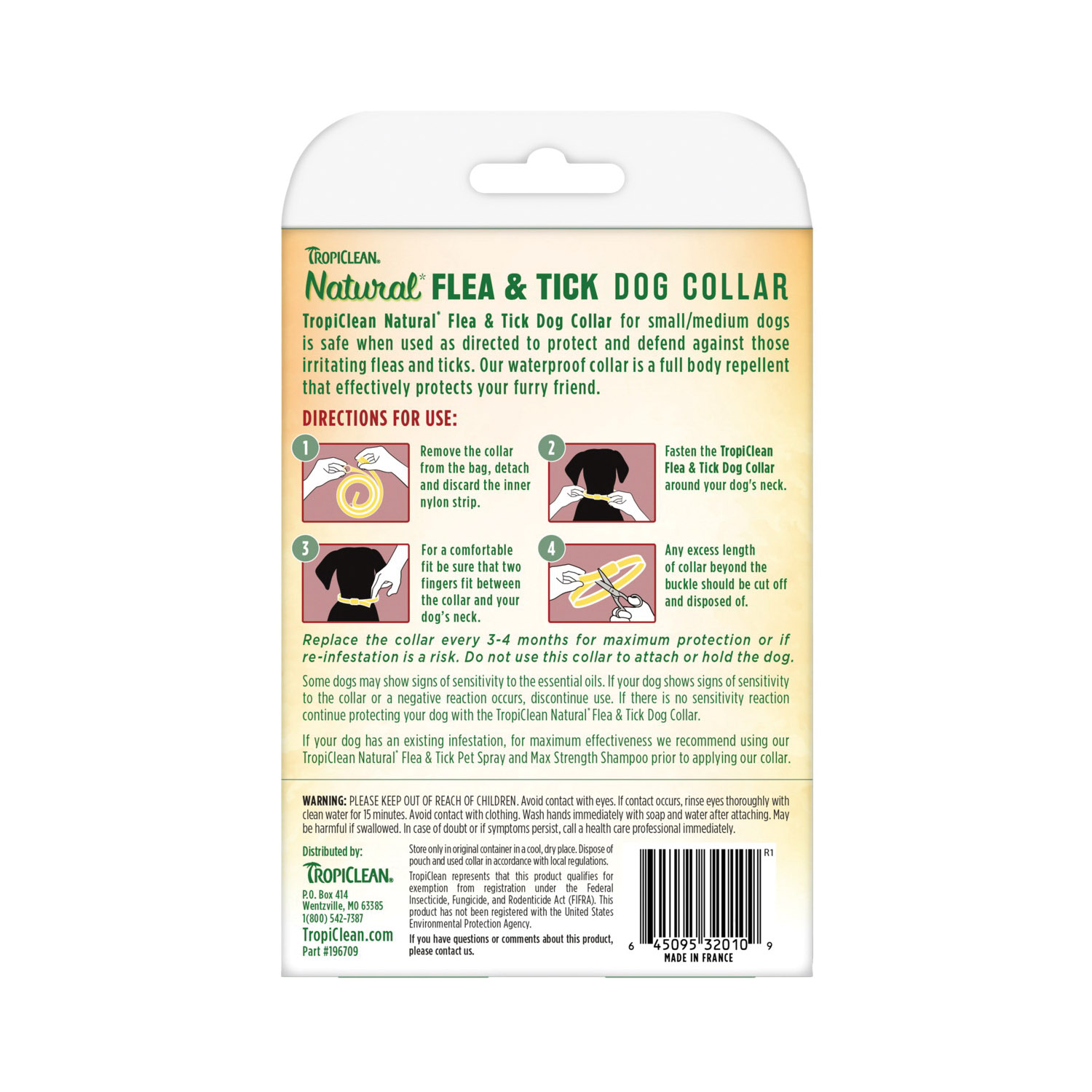 TropiClean FTSMCR Flea and Tick Collar, 20 in, S/M Breed, Lasts up to: 4 months - 2
