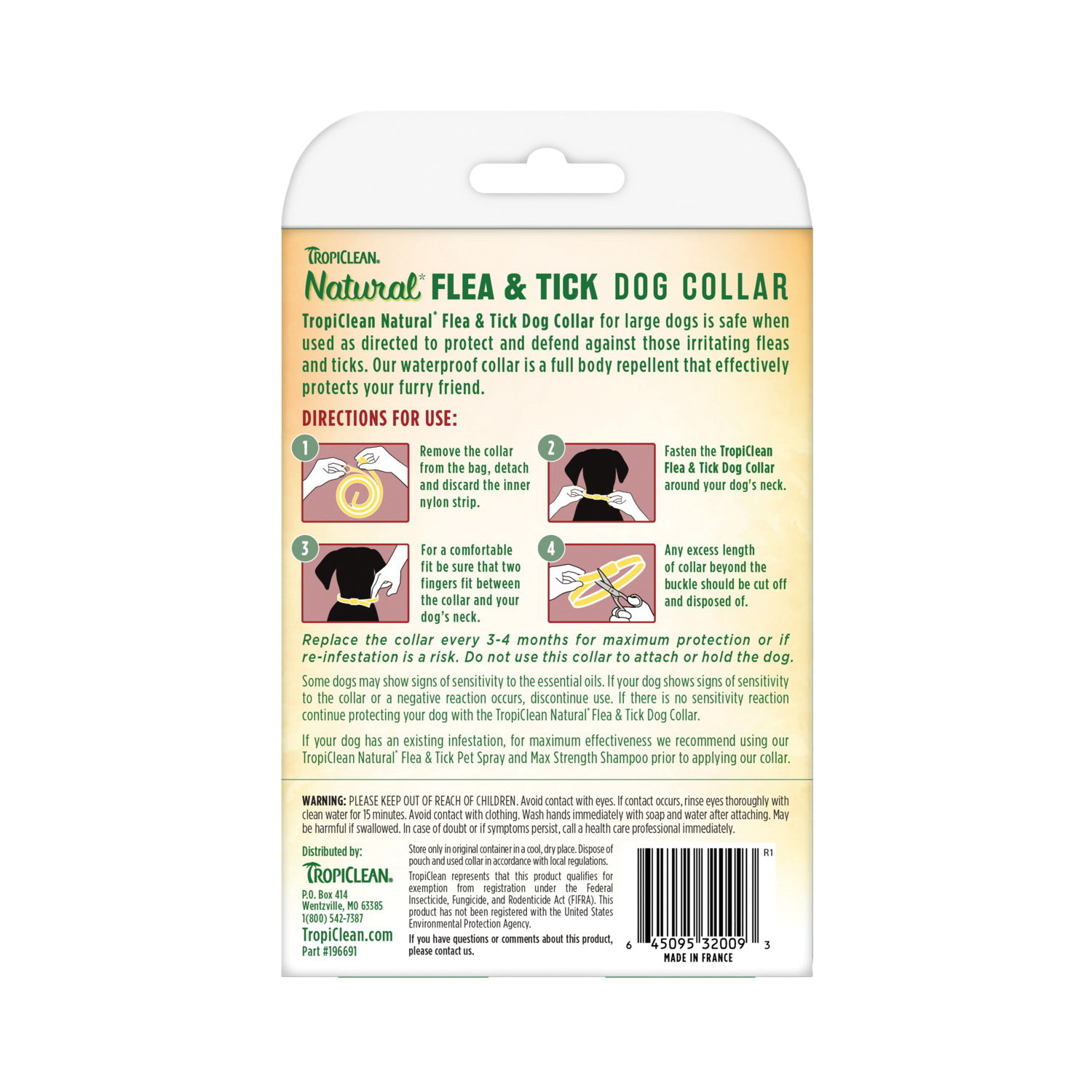 TropiClean FTLGCR Flea and Tick Collar, 25 in, L Breed, Lasts up to: 4 months - 2