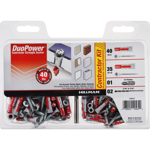 DuoPower 376475 Contractor Strength Anchor Kit, Nylon