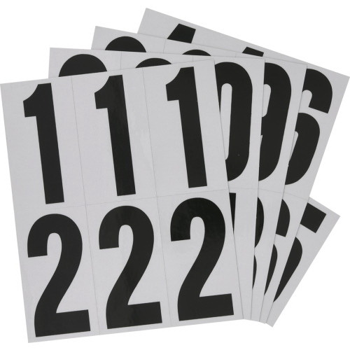 Adhesive House Number Pack, Hillman, Black On Reflective Silver 3 in, 27 pk - 4