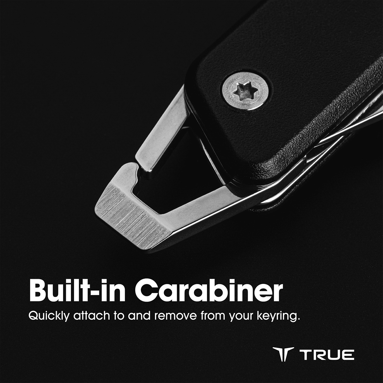 True TRU-KNF-0001 Keychain Knife, 1-1/2 in L Blade, Stainless Steel Blade, Black Handle - 2