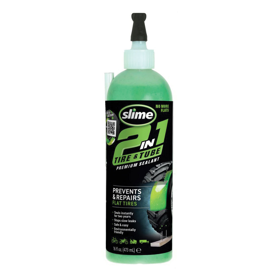 Slime 10193 Tire and Tube Sealant, 16 oz Bottle, Liquid, Odorless, Characteristic