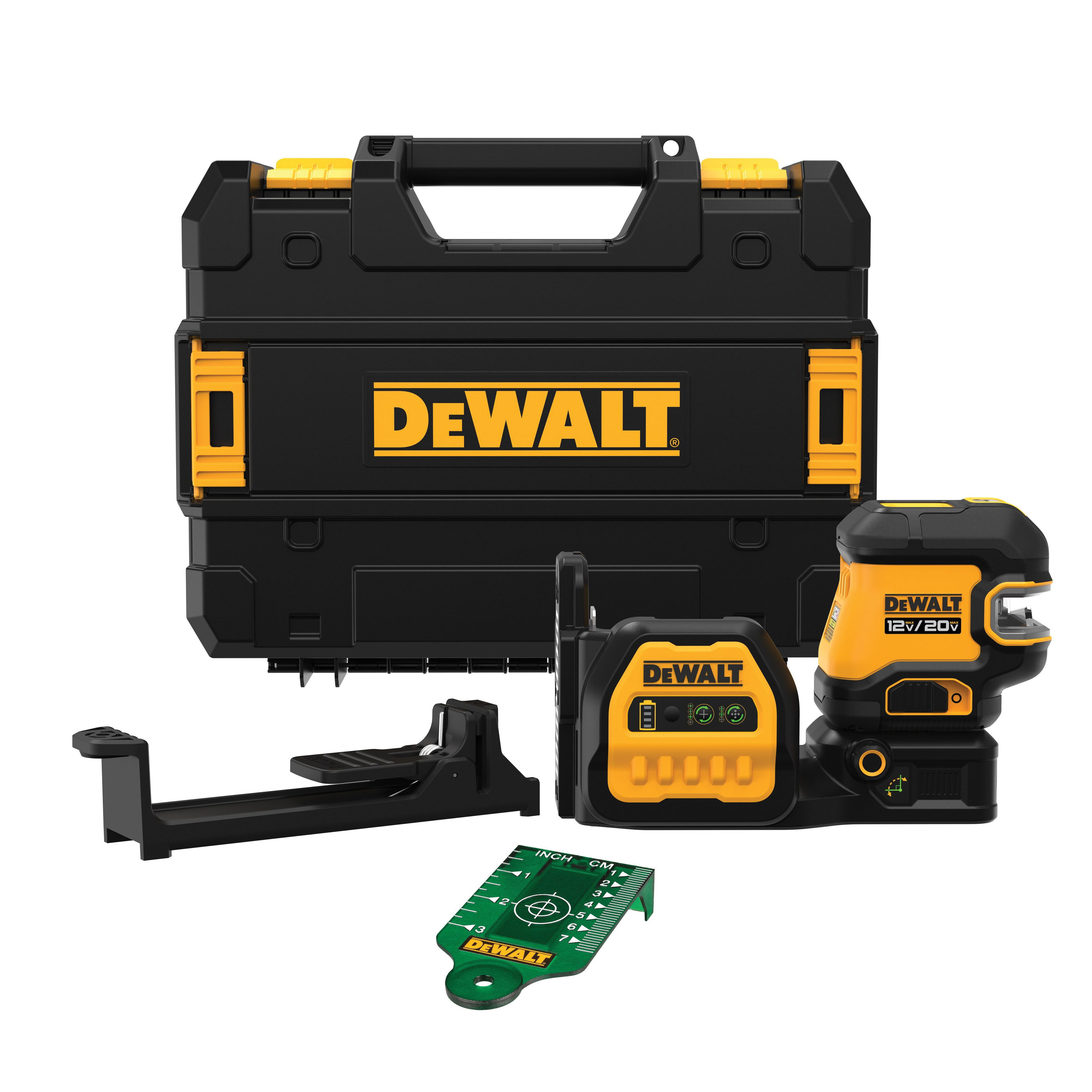 DeWALT DCLE34520GB Cross Line Laser Level, 165 ft, 1/8 in at 30 ft Accuracy, 2-Beam, Green Laser