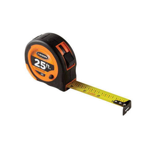 Economy Series PG2510 Tape Measure, 25 ft L Blade, 1 in W Blade, Steel Blade, ABS Case