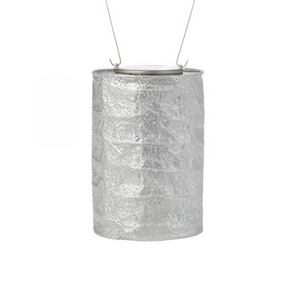 Allsop 30534 Lantern, Cylinder, Battery, Solar, 2-Lamp, LED Lamp, Tyvek, Silver