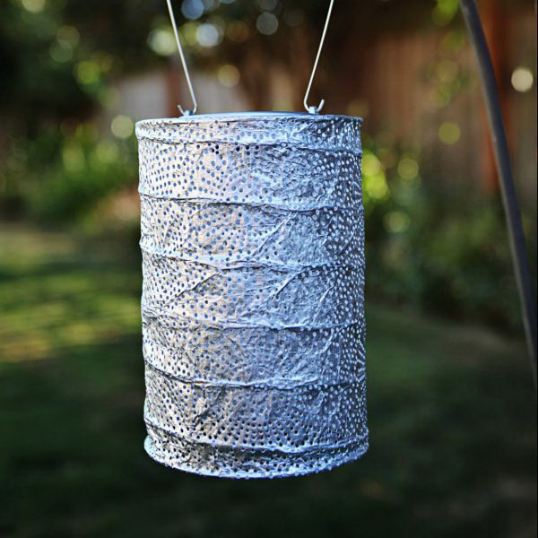 Allsop 30534 Lantern, Cylinder, Battery, Solar, 2-Lamp, LED Lamp, Tyvek, Silver