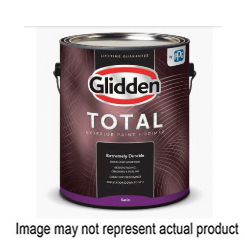 TOTAL GLTEX30WB Exterior Paint and Primer, Semi-Gloss, White and Pastel Base, 1 gal
