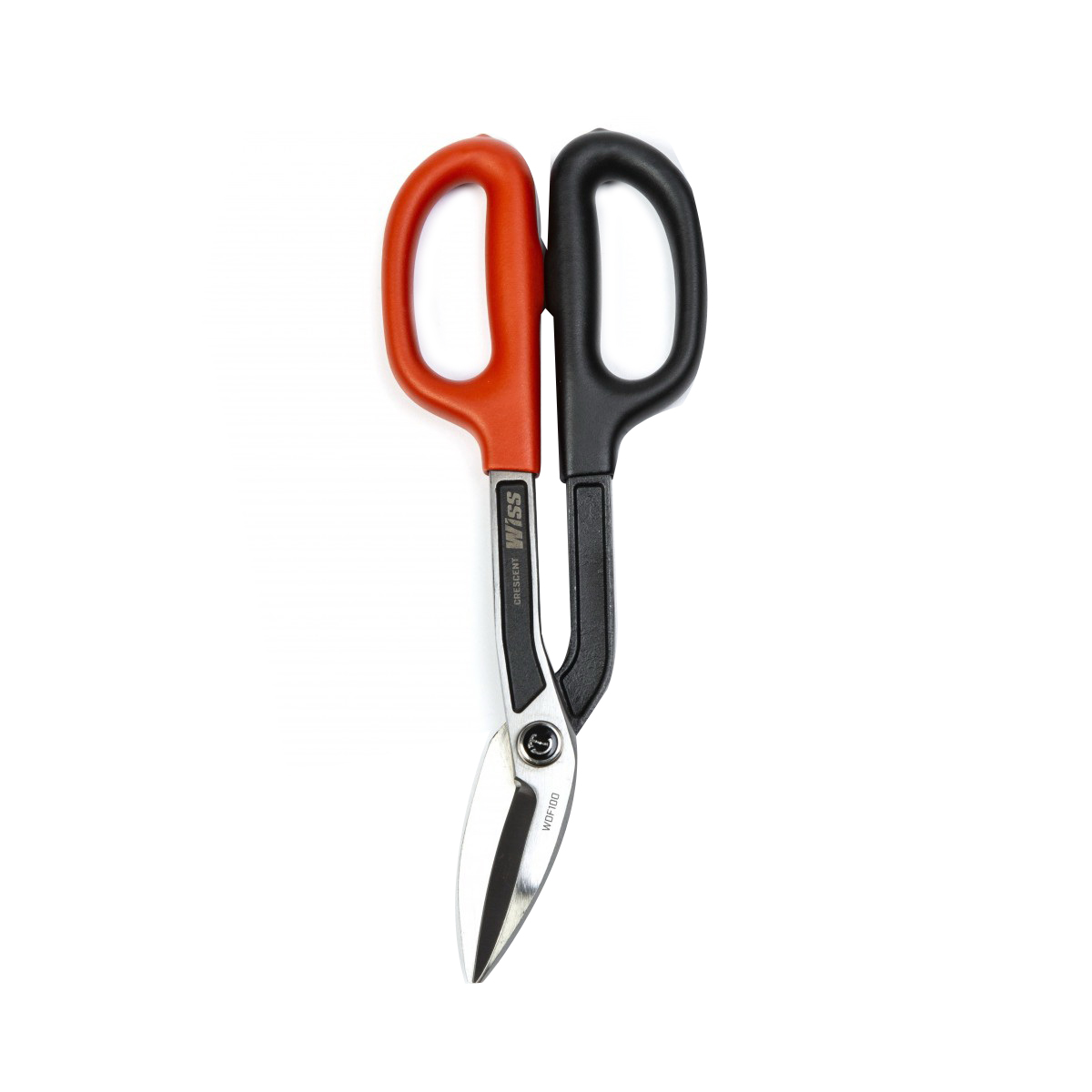 WDF10O Tinner Snip, 11-1/4 in OAL, 2 in L Cut, Long, Straight Cut, Steel Blade, Black/Rawhide Handle