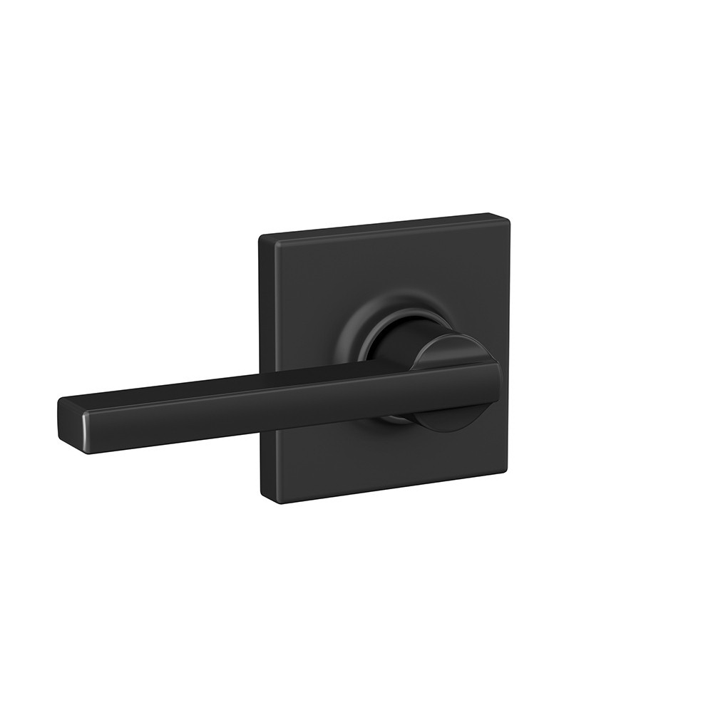 F Series F10 LAT 622 COL Passage Lever, Mechanical Lock, Matte Black, Metal, Residential, 2 Grade