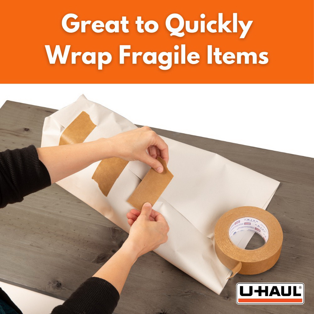 U-Haul 30T Box/Packaging Paper Tape, 30 yd L, 2 in W, Brown - 4