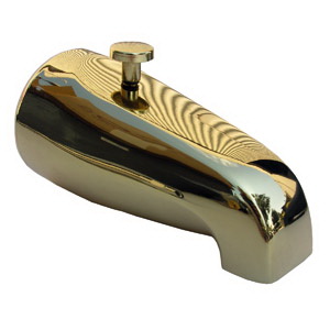 Lasco 08-1055 Bath Tub Diverter Spout, Polished Brass, For: 1/2 in or 3/4 in Female Pipe