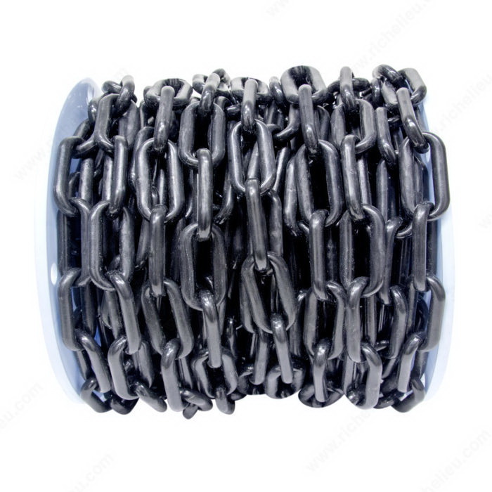 Chain, Kingchain, #8, Black Plastic, Sold by the Foot - 2