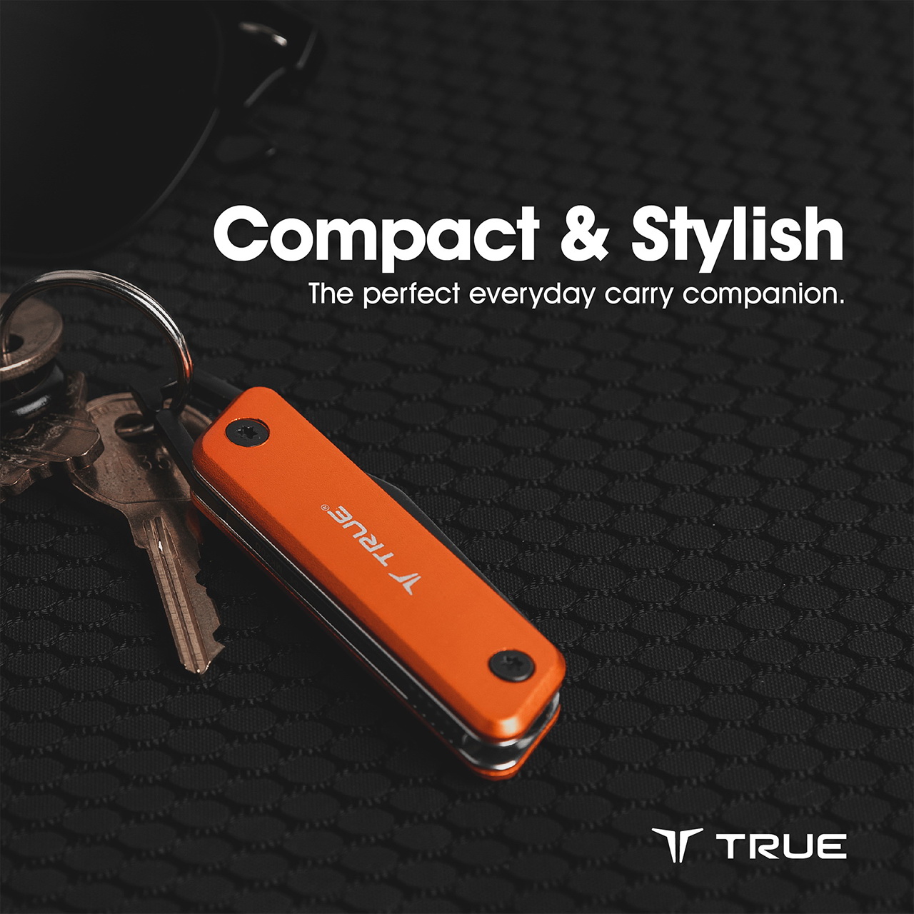Nebo TRU-KNF-0003 Modern Keychain Knife, 1-1/2 in L Blade, Stainless Steel Blade, Orange Handle