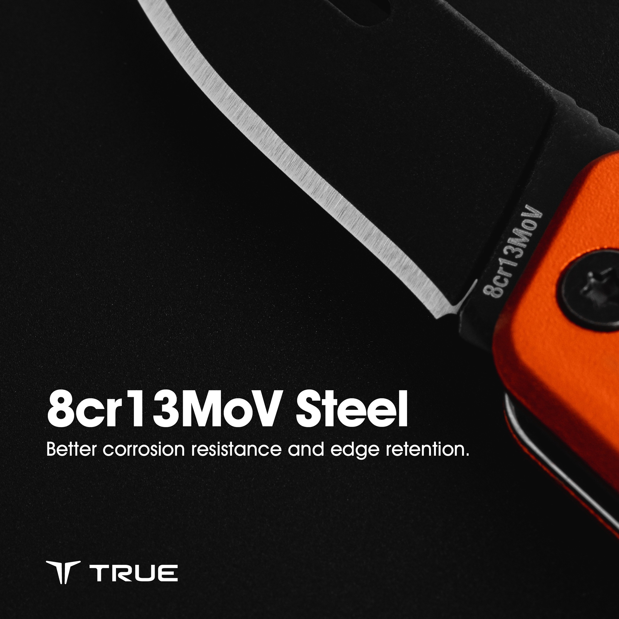 Nebo TRU-KNF-0003 Modern Keychain Knife, 1-1/2 in L Blade, Stainless Steel Blade, Orange Handle