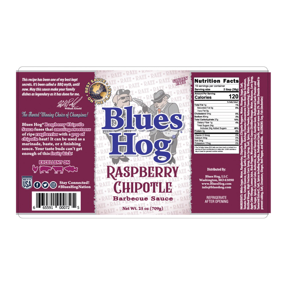 Blues Hog 70510-06 BBQ Sauce, Raspberry Chipotle, 25 oz Bottle, Beef, Chicken, Fish, Pork - 4
