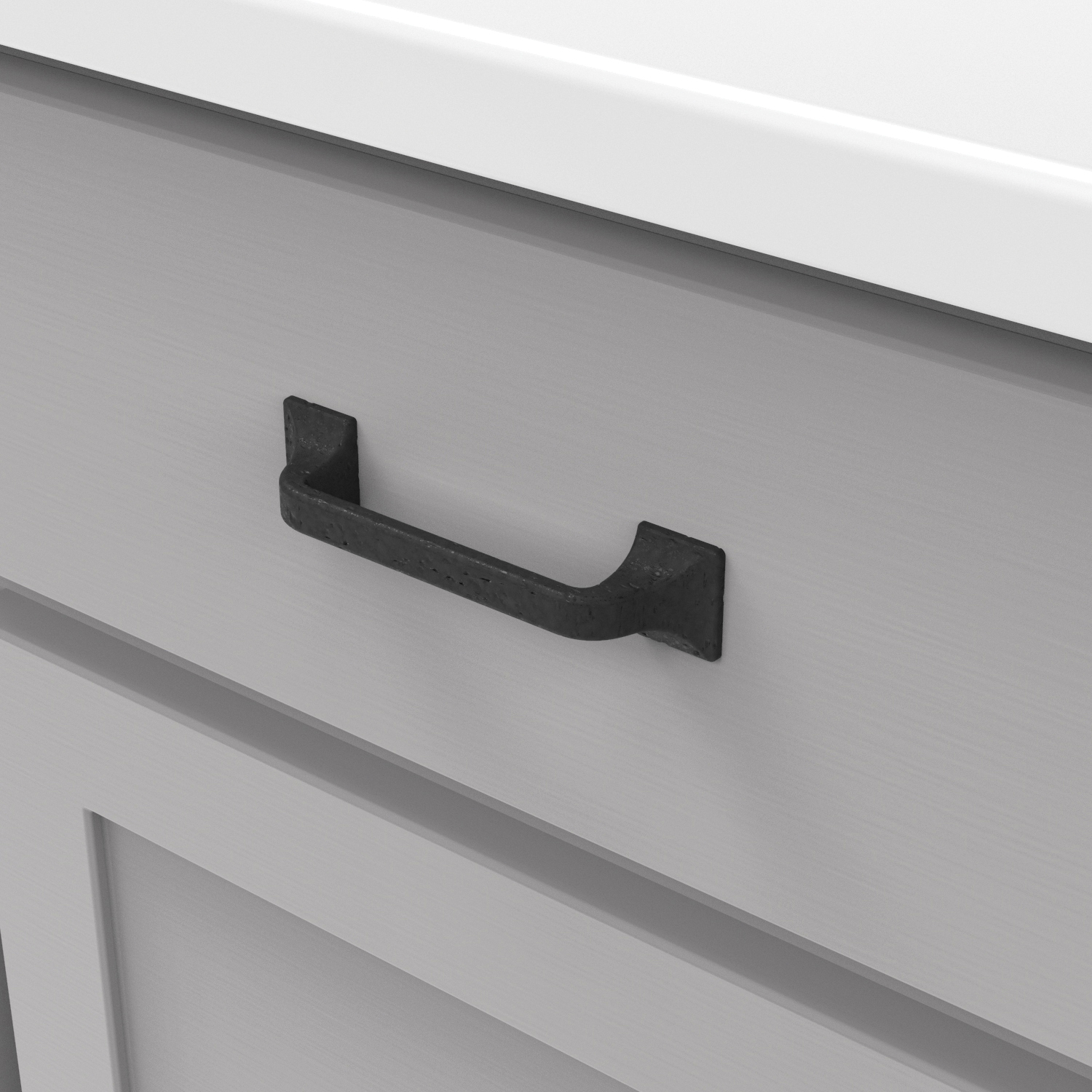 Forge Series Cabinet Pull, Hickory Hardware, 3-3/4 in L Handle, Zinc, Black Iron - 4