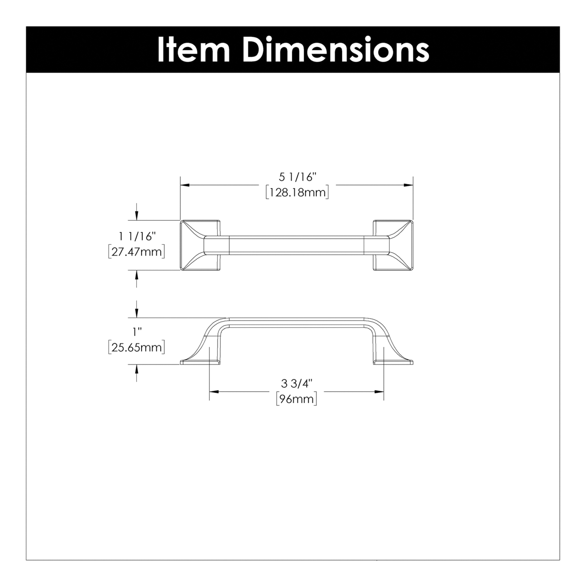 Forge Series Cabinet Pull, Hickory Hardware, 3-3/4 in L Handle, Zinc, Black Iron - 5